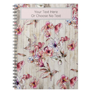 Carnet Automne Floral Bourgogne Aquarelle Fleurs Rustique
