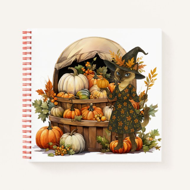 Carnet Automne thème avec citrouille pour Amoureux de les (Devant)