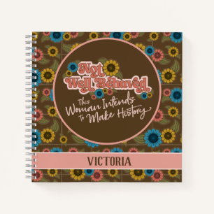 Carnet Autonomisation des femmes Hippie rétro rose floral
