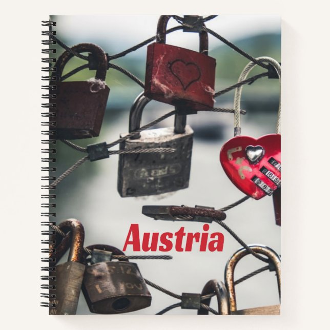 Carnet Autriche Love Locks Pont Salzbourg (Devant)