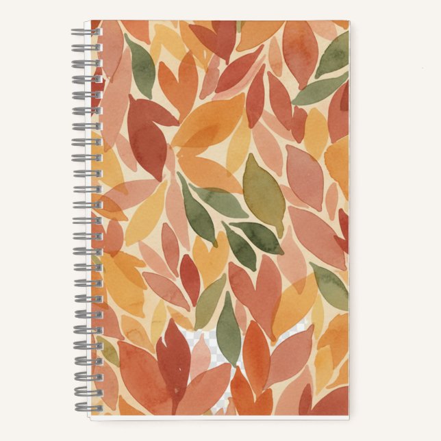 Carnet Autumn Leaves Watercolor Pattern (Recto)
