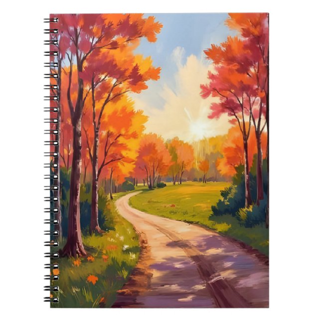Carnet Autumn Path | Red Foliage Nature Landscape (Devant)