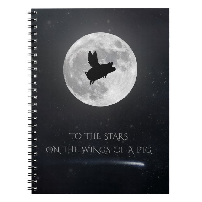Carnet Aux étoiles sur les ailes d'un cochon (Devant)
