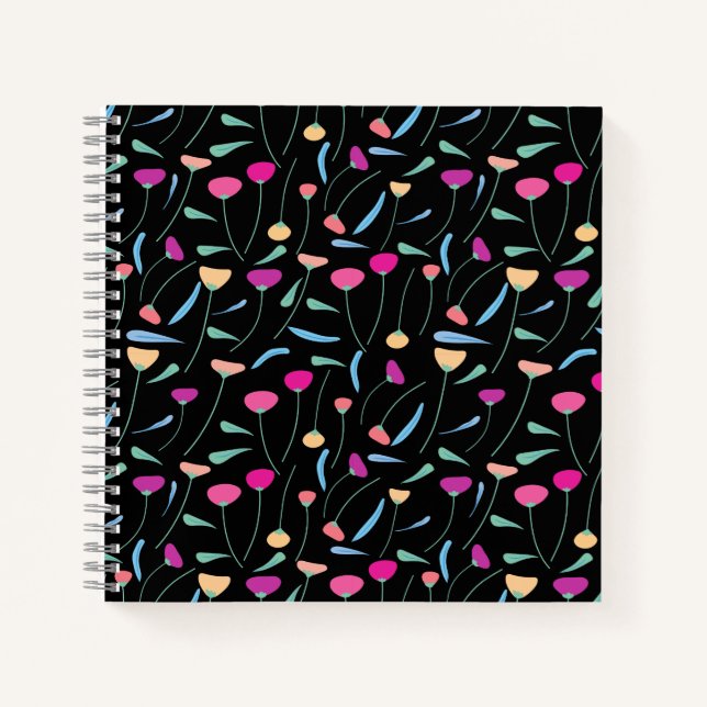 Carnet aux fleurs colorées (Devant)