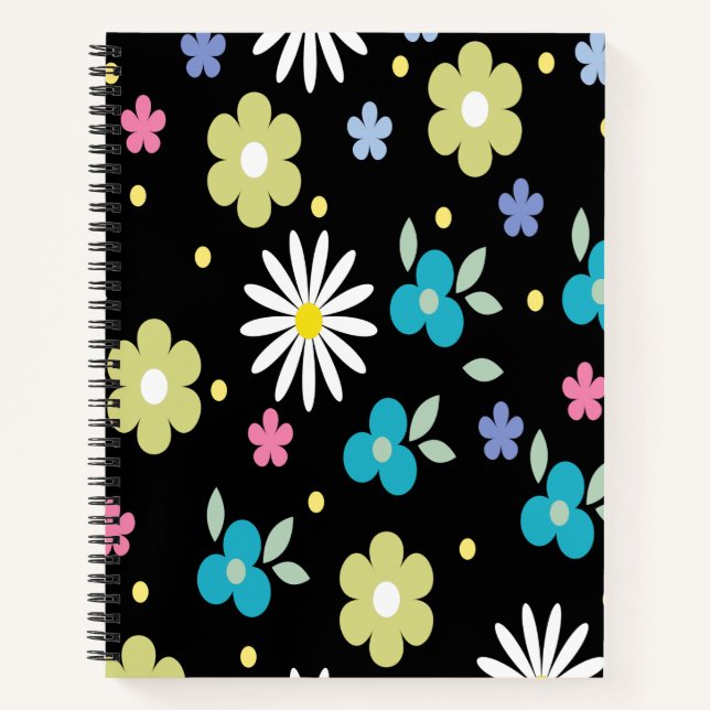 Carnet aux fleurs colorées (Devant)