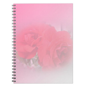 carnet aux fleurs de rose rouge