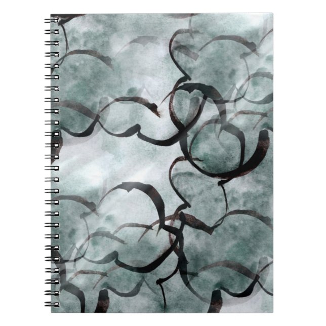 Carnet avant-garde d'art grise, peinture de main noire (Devant)