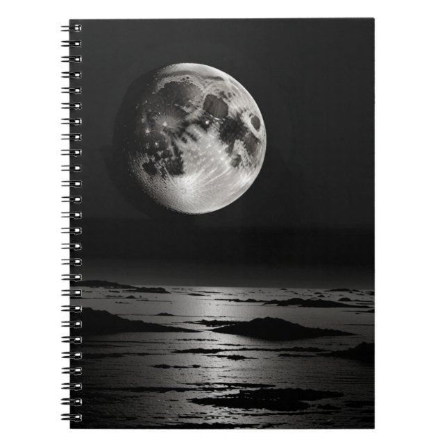 Carnet avec conception lunaire de réflexion - B &  (Devant)