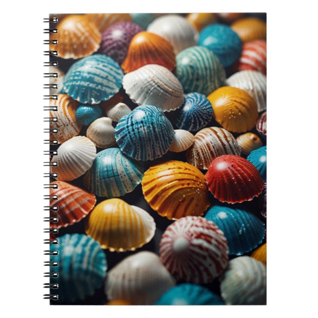 Carnet avec design de coquillages colorés (Devant)