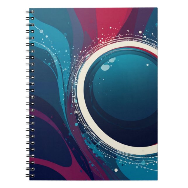 Carnet avec design de spirale cosmique - Bleu Abst (Devant)