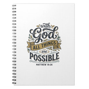 Carnet Avec Dieu Toutes Choses Sont Possibles Vintage Chr
