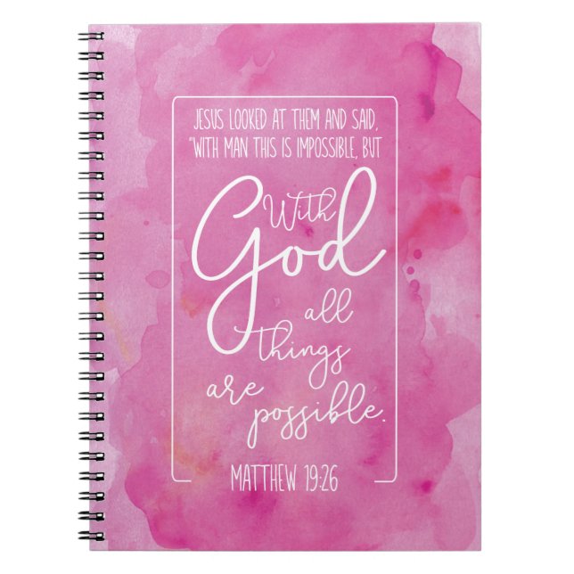 Carnet Avec Dieu toutes les choses sont 19h26 possible de (Devant)