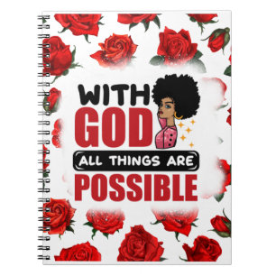 Carnet Avec Dieu toutes les choses sont possibles mélanin