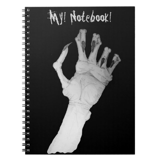 carnet avec effrayant et horrible main monstre (Devant)
