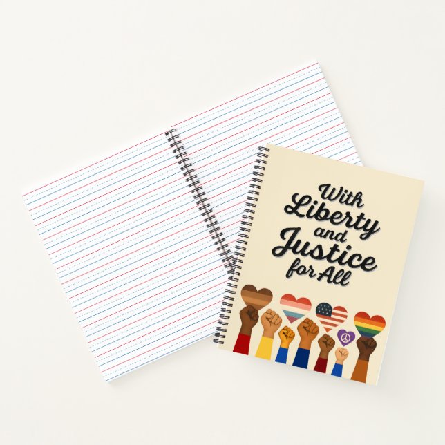 Carnet Avec la Liberté et la Justice pour Tous Protestati (Intérieur)