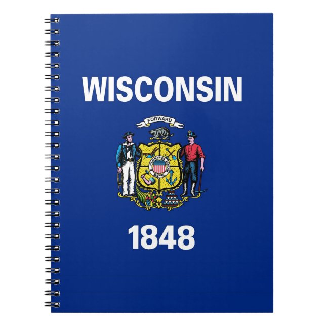Carnet avec le drapeau de l'État du Wisconsin (Devant)