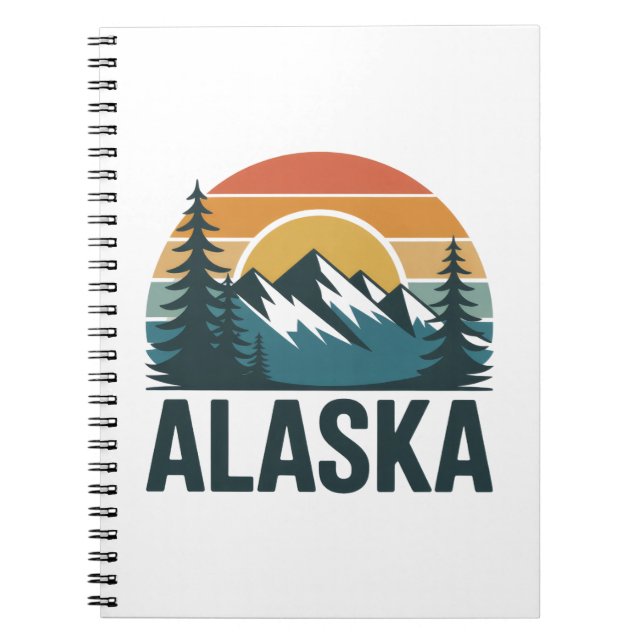 Carnet Aventure coucher de soleil rétro en Alaska  (Devant)