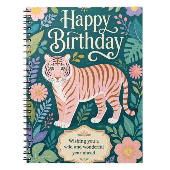 Carnet Aventure d'anniversaire de Tigre Rose Sauvage (Devant)