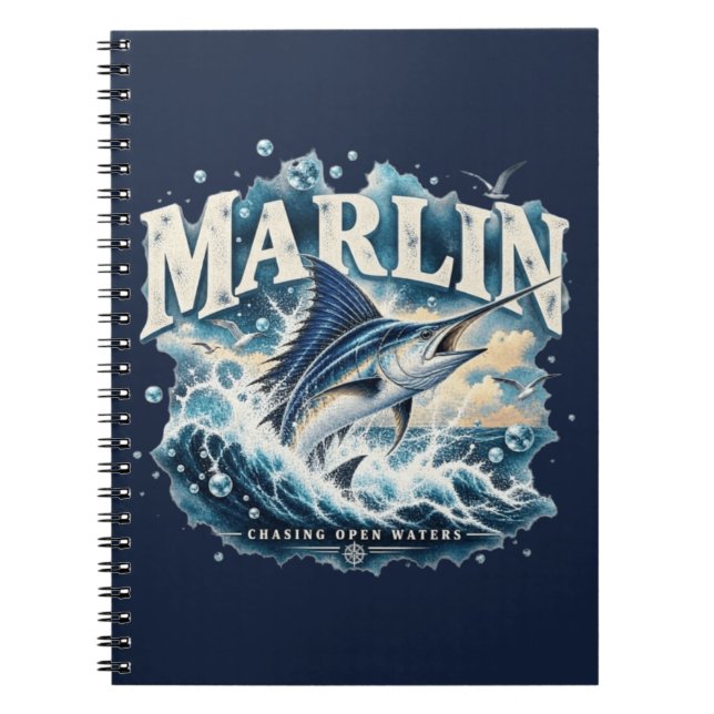 Carnet Aventure de pêche MARLIN dans l'océan (Devant)