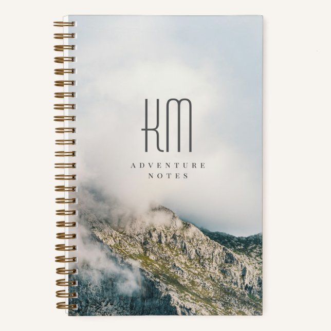 Carnet Aventure Montagne Moderne Monogramme (pour hommes) (Recto)