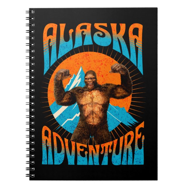 Carnet Aventure rétro Sasquatch de montagne en Alaska (Devant)