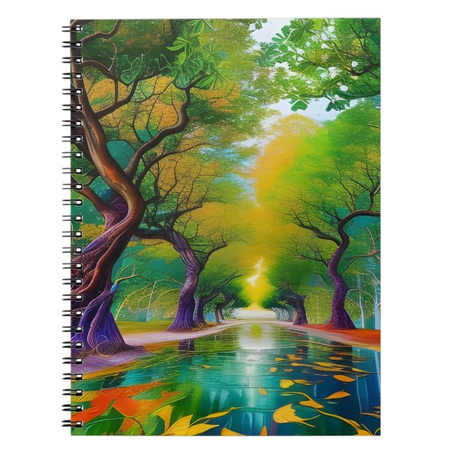 Carnet Avenue des arbres feuilles d'automne (Devant)