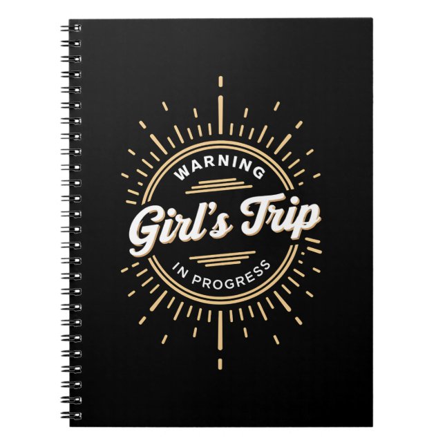 Carnet Avertissement Voyage de Filles en Cours Vacances d (Devant)