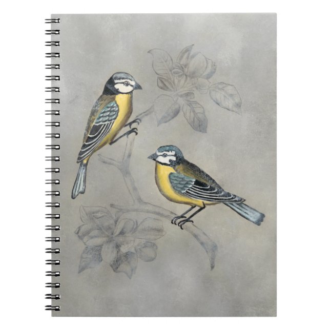Carnet Aviaire argenté | Couple d'oiseaux (Devant)