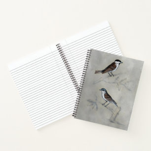 Carnet Aviaire argenté   Une paire d'oiseaux