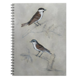 Carnet Aviaire argenté Une paire d'oiseaux
