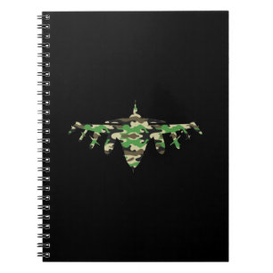Carnet Avion de chasse camouflage avion de combat silhoue