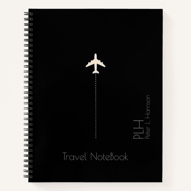 Carnet avion voyage noir (Devant)