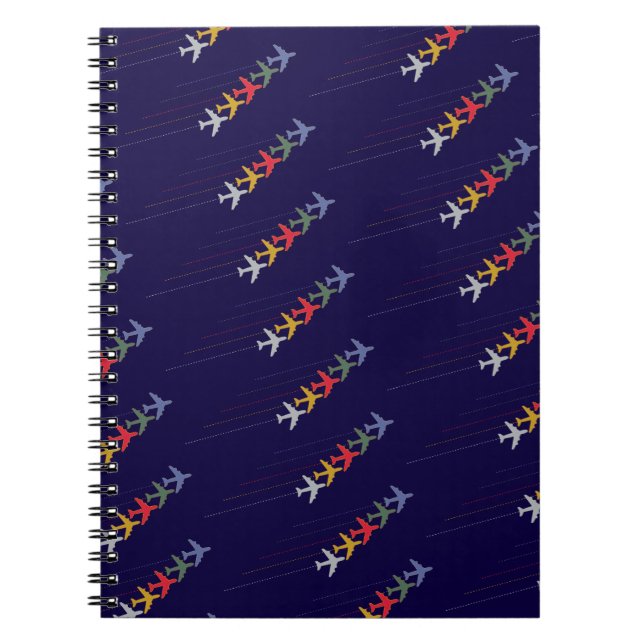 Carnet avions de voyage colorés (Devant)