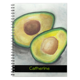 Carnet Avocado personnalisé en aquarelle