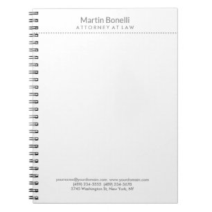 Carnet Avocat blanc excellent droit traditionnel simple