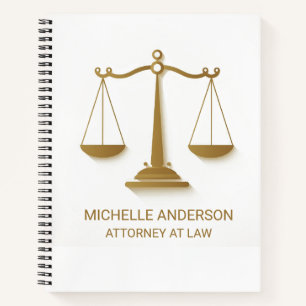 Carnet Avocat professionnel Avocat Or et blanc