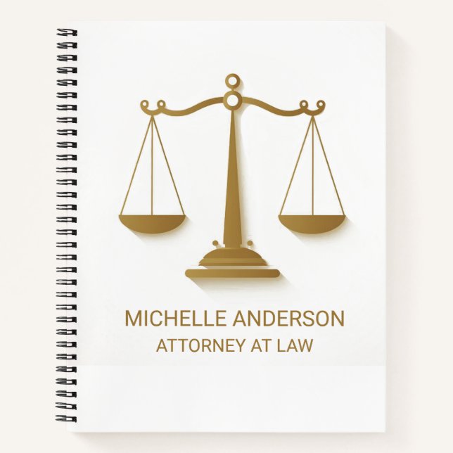 Carnet Avocat professionnel Avocat Or et blanc (Devant)