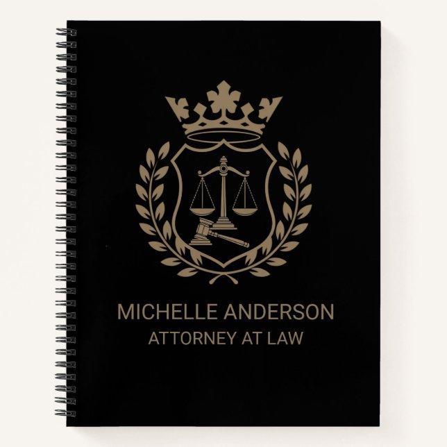 Carnet Avocat professionnel branché noir (Devant)