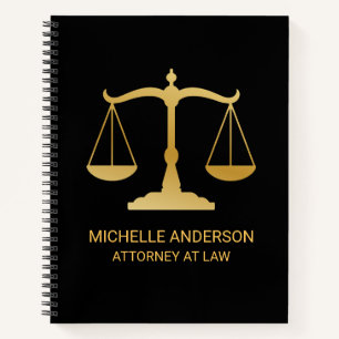 Carnet Avocat professionnel branché noir or