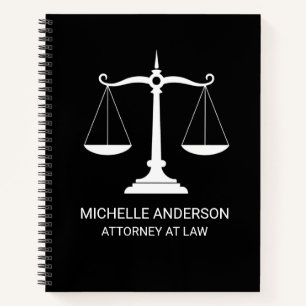 Carnet Avocat professionnel juriste noir et blanc