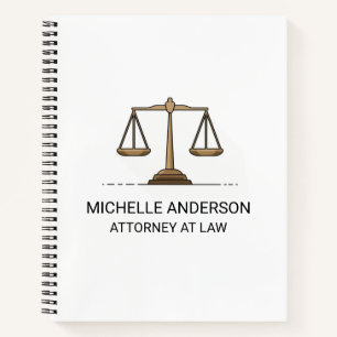 Carnet Avocat professionnel Procureur noir et blanc