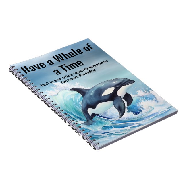 Carnet « Avoir une baleine d'une fois » expression idioma (Côté Droit)