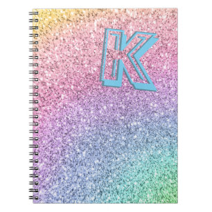 Carnet Awesome Pastel Parties scintillant Girly Monogramm