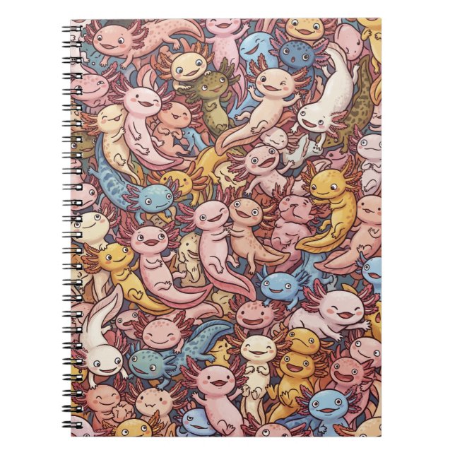 Carnet Axolotl Cuddle Crowd – Whimsical Smiles Everywhere (Devant)