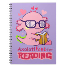 Axolotl Love for Reading Cute Lavender