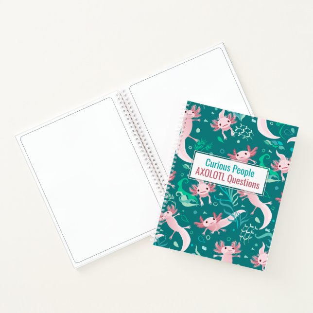 Carnet Axolotta rose sur ordinateur portable Turquoise (Intérieur)