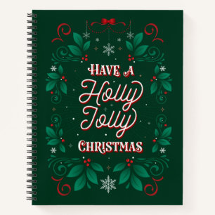 Carnet Ayez un ordinateur portable de Noël Holly Jolly