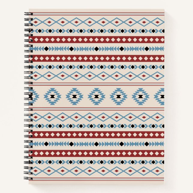 Carnet Aztec Blue Red Black Cream Mixte Motifs Motif (Devant)