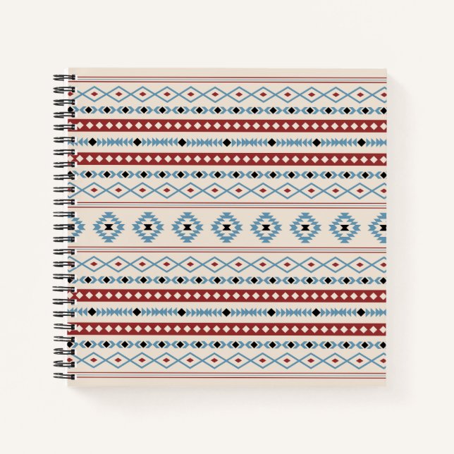 Carnet Aztec Blue Red Black Cream Mixte Motifs Motif (Devant)