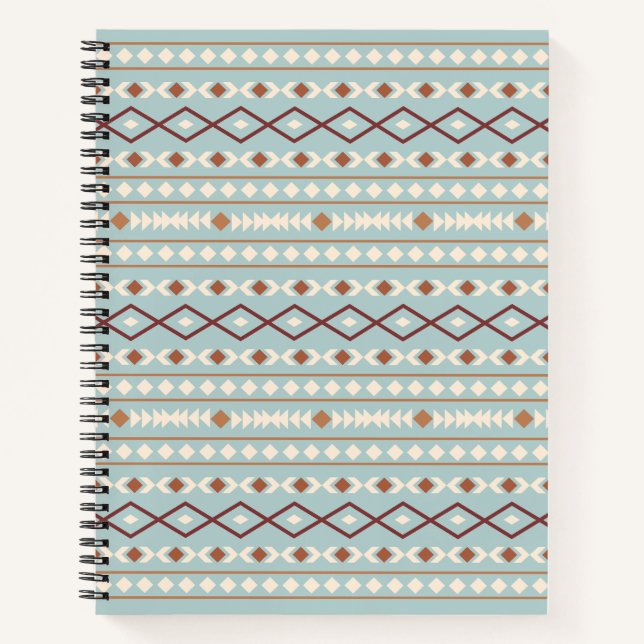 Carnet Aztec Formes Motif Rusts Crème Turquoise-Bleu (Devant)